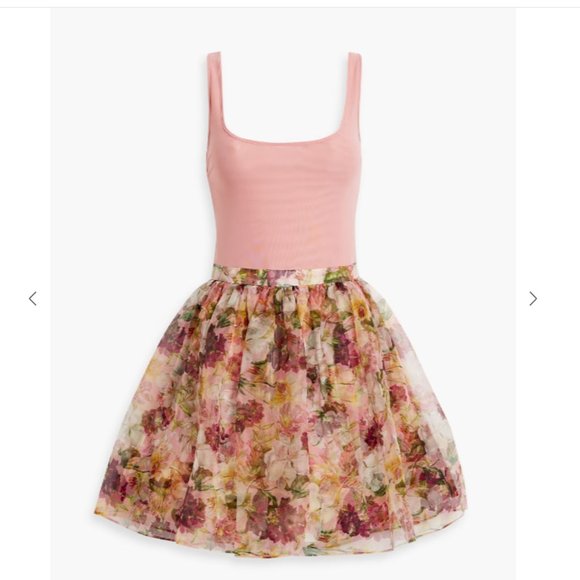 ALICE + OLIVIA Chara Mixed Media Mini Dress - Picture 2 of 10